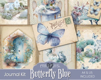 Junk Journal Kit Vintage Blue: Vintage Ephemera for Junk