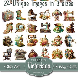 Victoriana Printable Stickers, Clipart, Junk Journal Ephemera, Vintage, Victorian, Cricut, Card Toppers, Scrapbook, Digital Download Paper