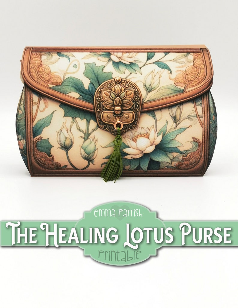Healing Lotus Printable Junk Journal Folio, Wellness, Gesundheit, Dankbarkeit Journal, 10 interaktive Papercraft Projekte, Brieftasche, Kartenherstellung Bild 2