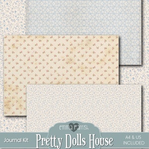 Pretty Dollhouse Journal Kit Printable Dolls House Book Paper Dolls 