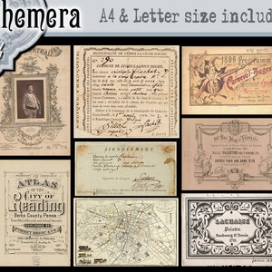 Vintage Printable Ephemera Pack Junk Journal Kit Add On Aged - Etsy ...