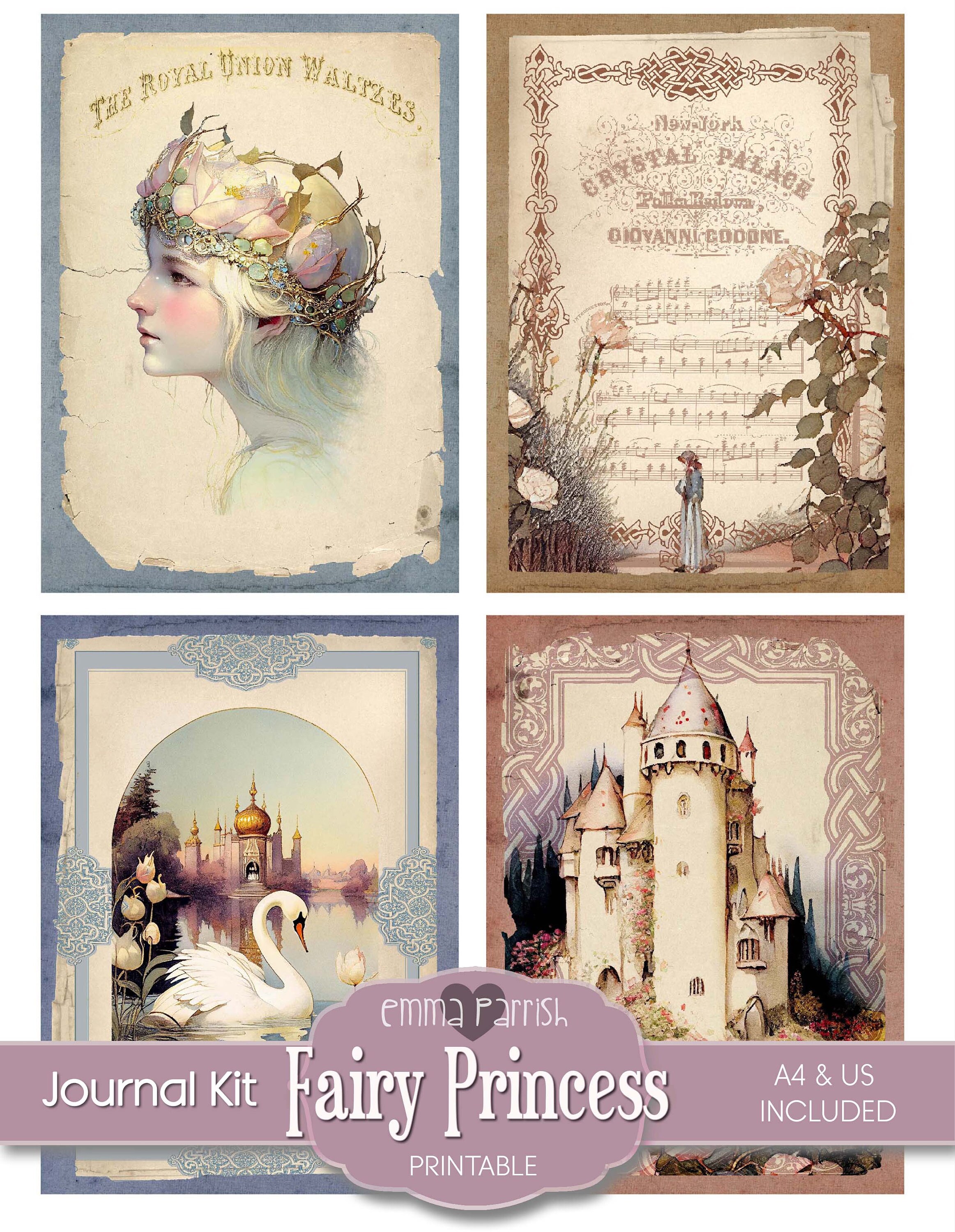 Fairy Princess Junk Journal Kit Printable, Vintage, Fantasy, Fairies ...