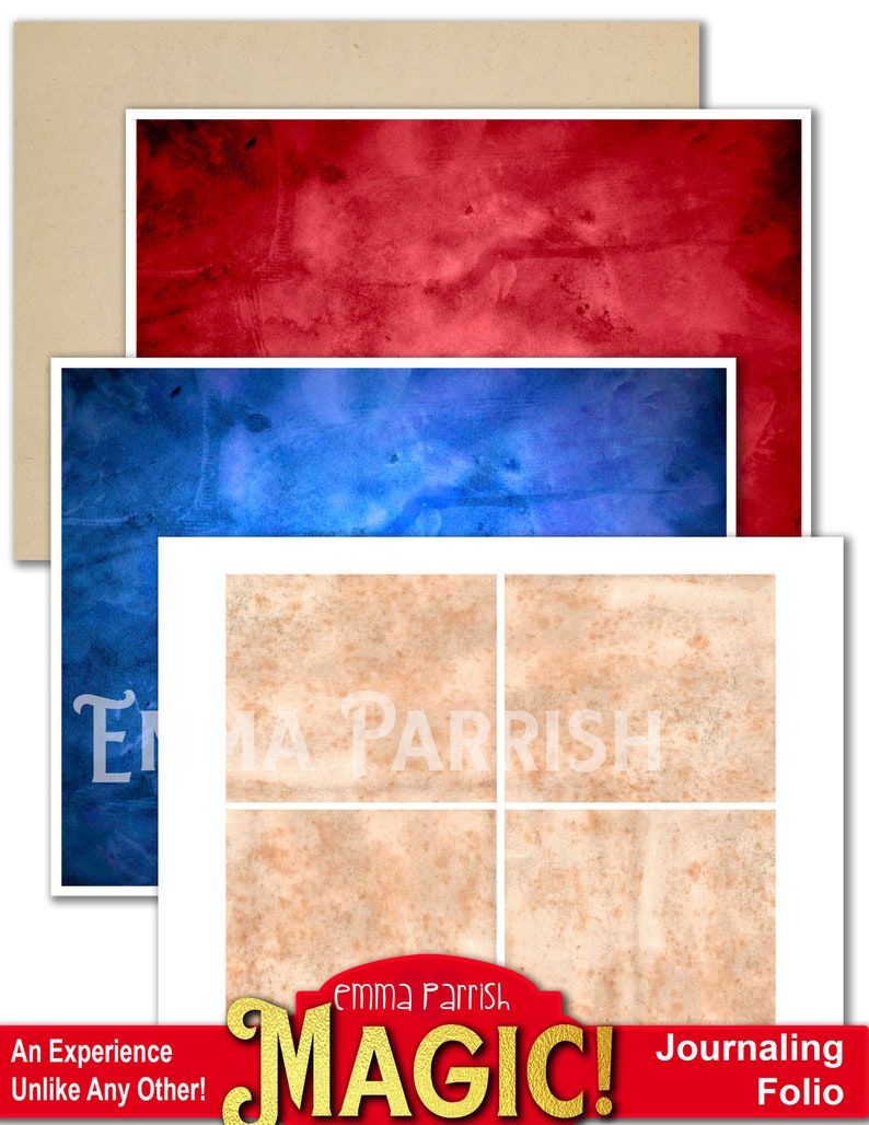 K&ouml;nnte beinhalten: Ein Satz von drei digitalen Papierhintergr&uuml;nden in Rot, Blau und Beige. Die Papiere haben eine Aquarelltextur und sind perfekt f&uuml;r digitales Scrapbooking, Kartenherstellung und andere kreative Projekte.