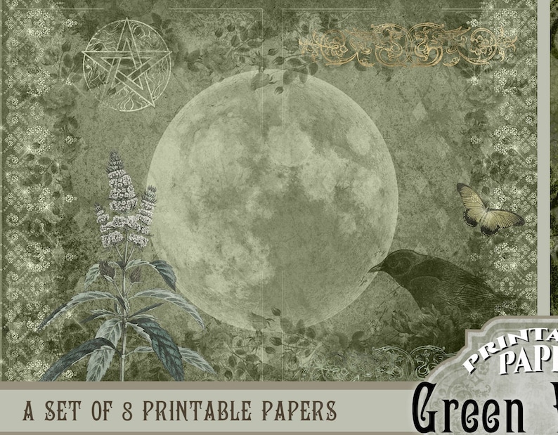 Witch Paper Garland - Green main image 1