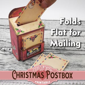 Christmas Mailbox Printable, Postbox, Letter to Santa, Mini Papercraft Box, Christmas Wishes, Advent Gift, Christmas Card Download