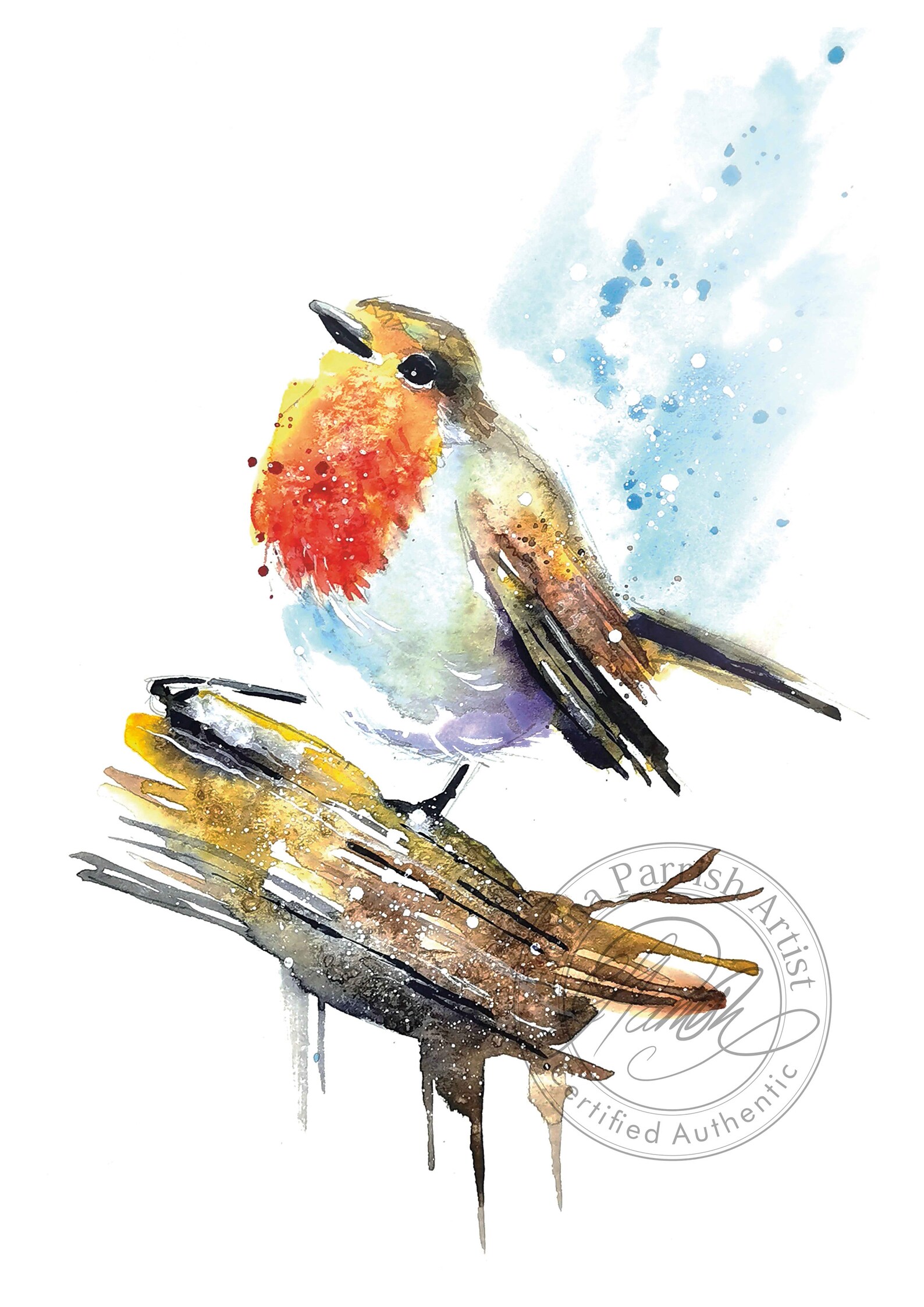Robin Painting Printable Wall Art Digital Print Bird Etsy UK