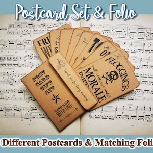 Funny Quotes Postcard Folio, Printable Junk Journal insert, add on kit, Vintage, Ephemera, Scrapbook, Mens Gift, Rustic, Kraftcard Printable