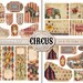 Vintage Circus Junk Journal Kit, Printable Circus Digital Paper Set, Shabby Circus Ephemera ...