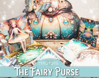 Fairy Purse Printable Junk Journal Folio, Fairies, 10 Interactive Papercraft Projects, Magical Fantasy, Fae Handbag, Wallet, Cardmaking