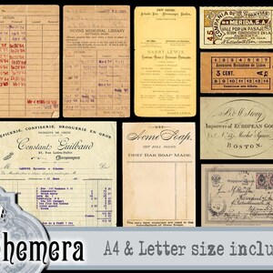 Vintage Printable Ephemera Pack Junk Journal Kit Add On Aged - Etsy ...