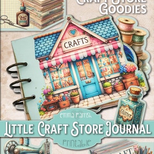 Little Craft Store Journal Kit, Printable, Mini Pocket Album, Cricut Tested, Craft Lover Gift, Sewing, Papercrafts, Card Making Download