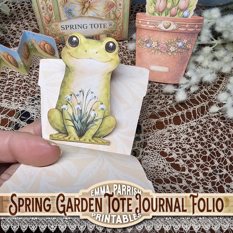 Spring Garden Junk Journal Kit Printable, Interactive Folio Mini Album, Garden Ephemera, Instant Download, Spring Flowers, Gardeners Gift image 8
