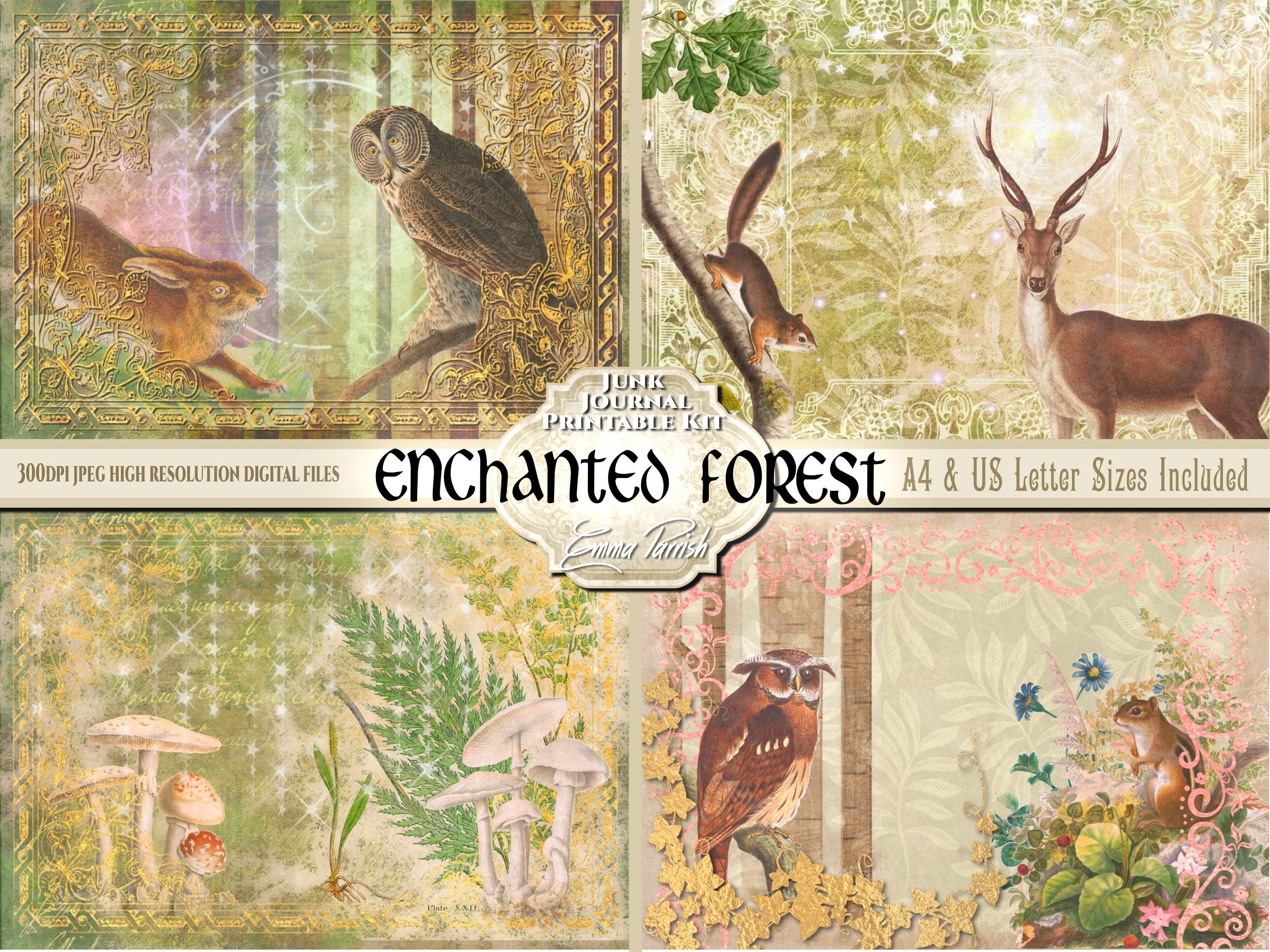 Enchanted Forest Junk Journal Kit Nature Journal Woodland - Etsy