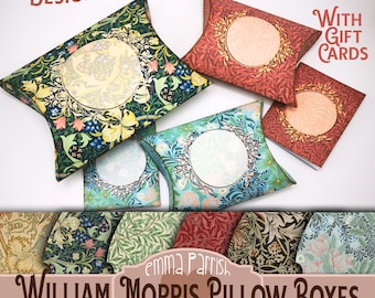 William Morris Gift Box Printable, Christmas Gift Packaging, Junk Journal, Cricut, Pillow Box Papercraft Printable, 6 Designs Kit & Tutorial