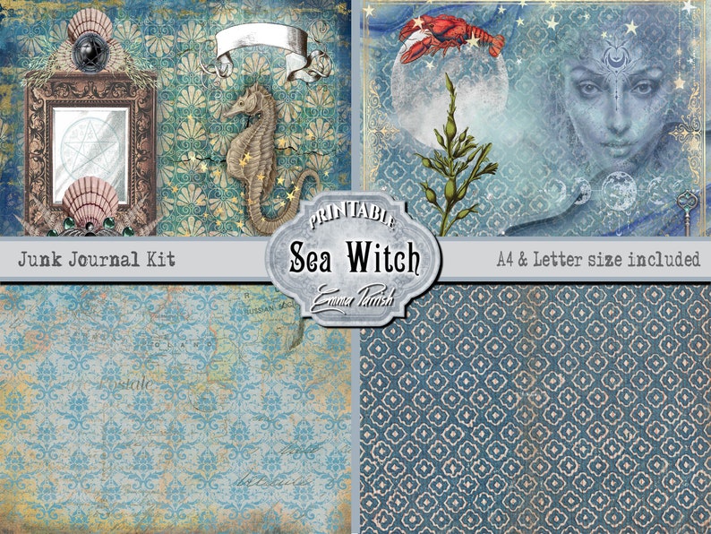 Sea Witch Junk Journal Printable Kit , Salt Witch Printable, Witch Kit ...
