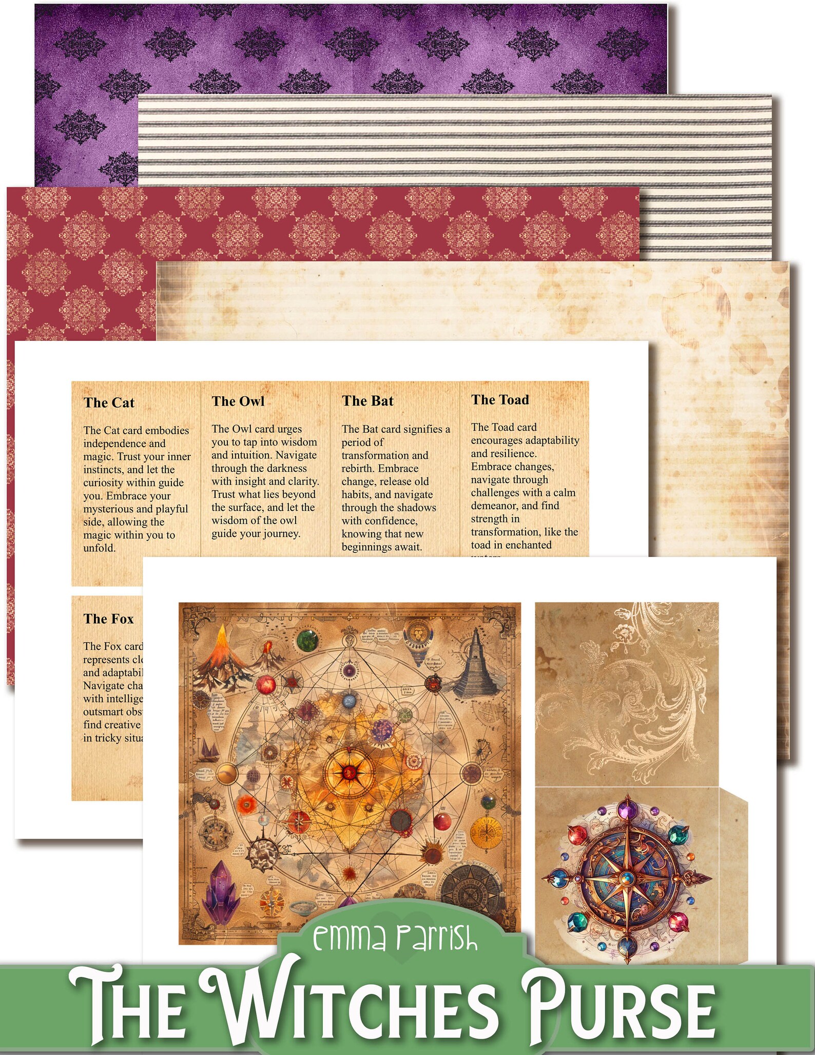 The Witches Purse Printable Junk Journal Folio, 10 Interactive ...