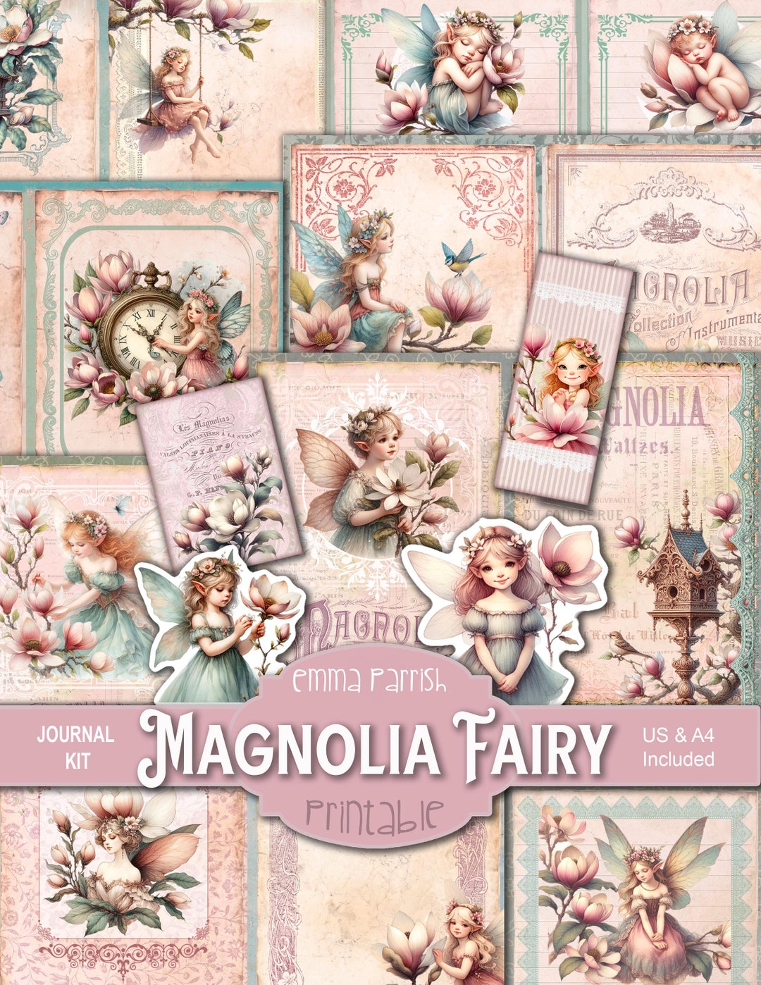 Magnolia Fairy Printable Journal Kit, Spring Flower Fairies Junk ...
