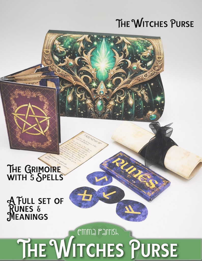 The Witches Purse Printable Junk Journal Folio, 10 Interactive ...