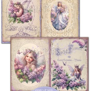 Lilac Fairies Printable Journal Kit, Spring Flower Fairy Junk Journal ...
