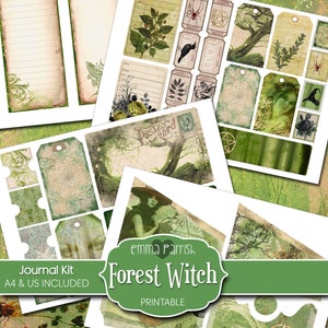 Witch Journal, Junk Journal, Printable Kit, Forest, Witchcraft, Witches, Pagan, Witchcraft ...