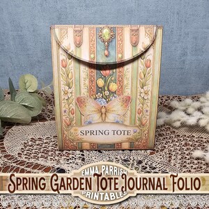 Spring Garden Junk Journal Kit Printable, Interactive Folio Mini Album, Garden Ephemera, Instant Download, Spring Flowers, Gardeners Gift image 2