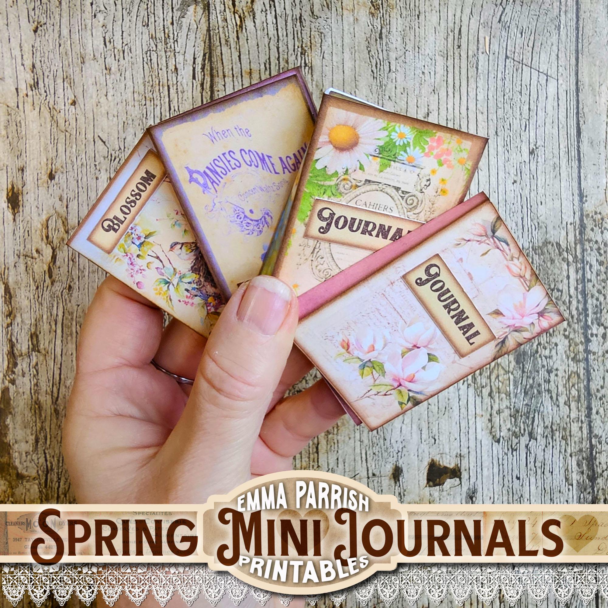Set of 4 Mini Spring Junk Journal Printables – Easter Floral Mini Books ...