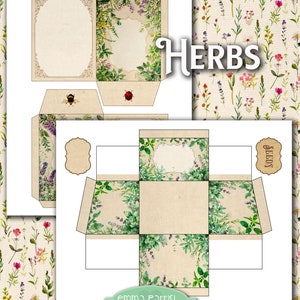 Seed Envelopes & Storage Box Printable, Junk Journal Ephemera Storage, Vegetable Herb Flower Seed Packet Organizer, Gardeners Gift image 3