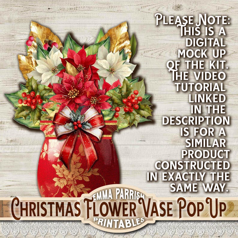 Pop up bgletto chrstmas freplace con pop ponsettas etsy tala