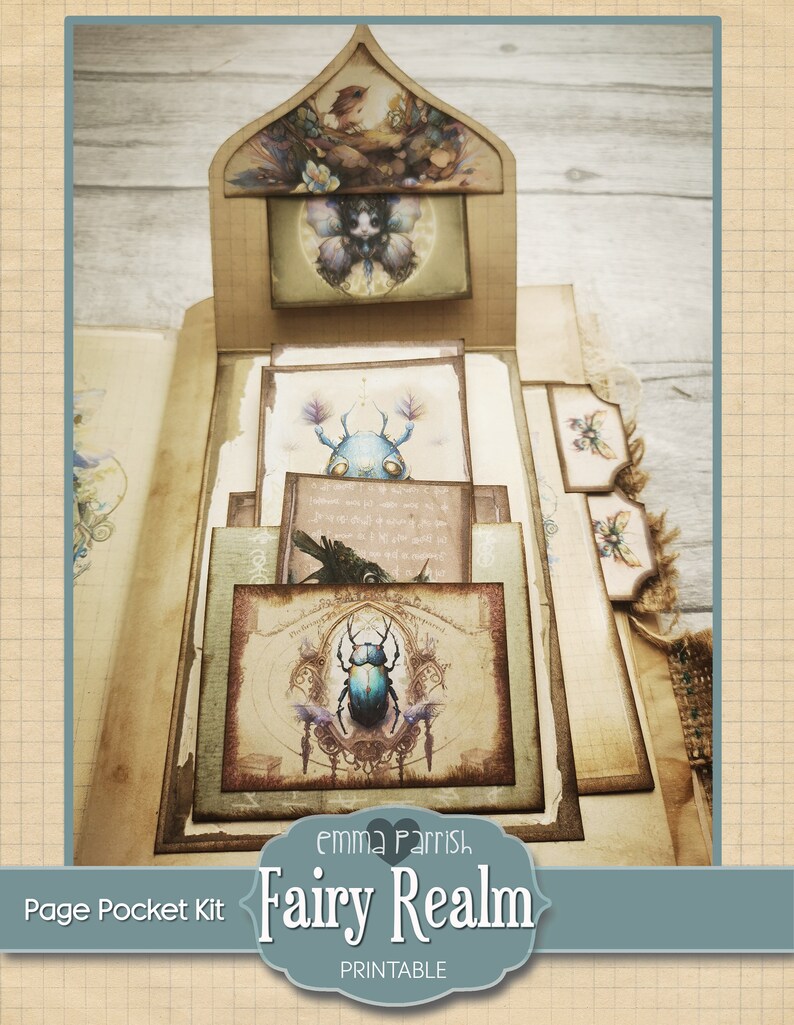 Fairy Pocket Printable Junk Journal, Insert Kit, Envelope, Tags, Cards ...