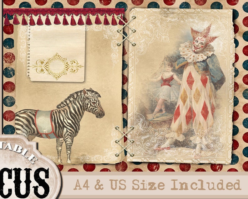 Vintage Circus Junk Journal Kit Printable Circus Digital - Etsy