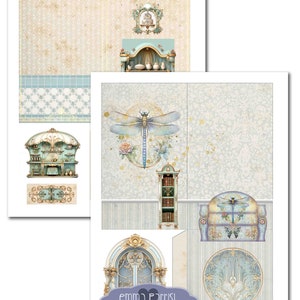 Puede incluir: Kit de diario desplegable imprimible con un escondite de hadas azul y dorado. El kit incluye una variedad de piezas para crear una casa de hadas caprichosa, incluyendo una chimenea, una estanter&iacute;a, un sof&aacute; y una ventana. El kit tambi&eacute;n incluye un tutorial para ayudarte a ensamblar el diario.