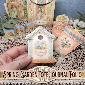 Spring Garden Junk Journal Kit Printable, Interactive Folio Mini Album, Garden Ephemera, Instant Download, Spring Flowers, Gardeners Gift image 11