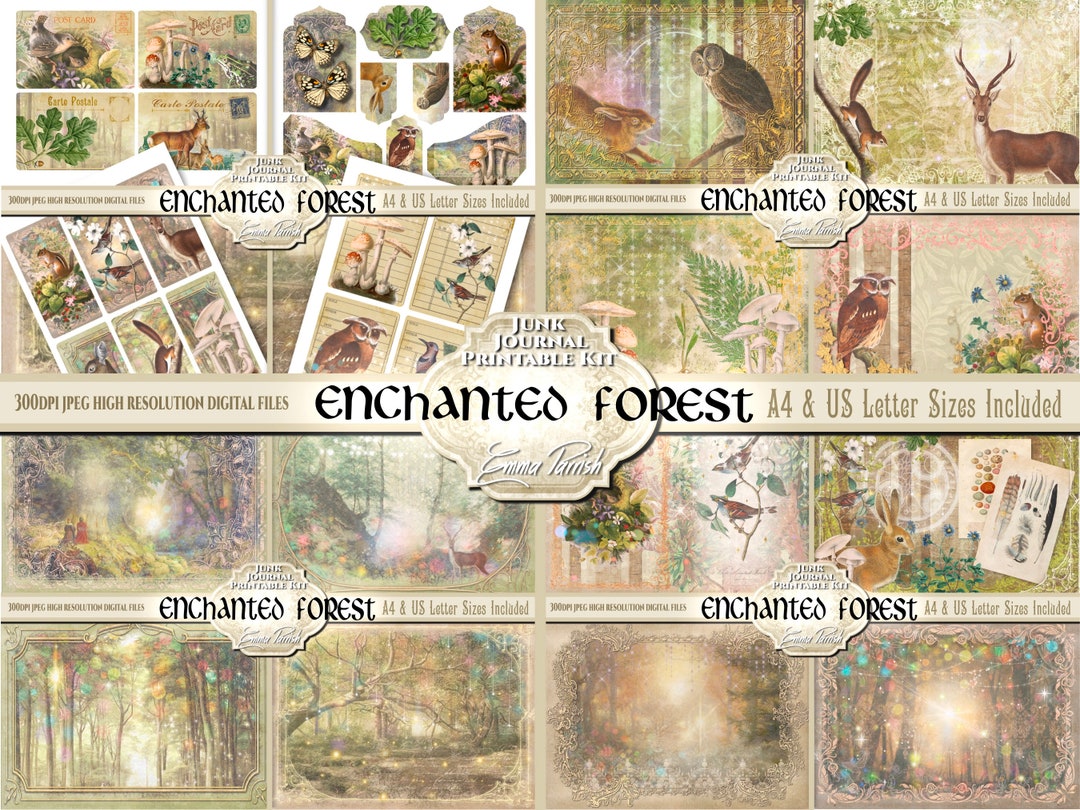 Enchanted Forest Junk Journal Kit, Nature Journal, Woodland Animals ...