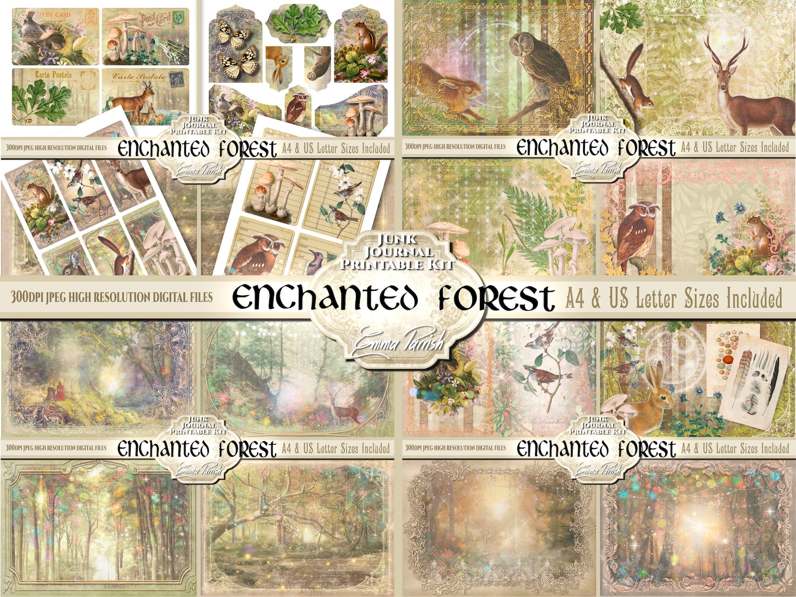 Enchanted Forest Junk Journal Kit, Nature Journal, Woodland Animals ...