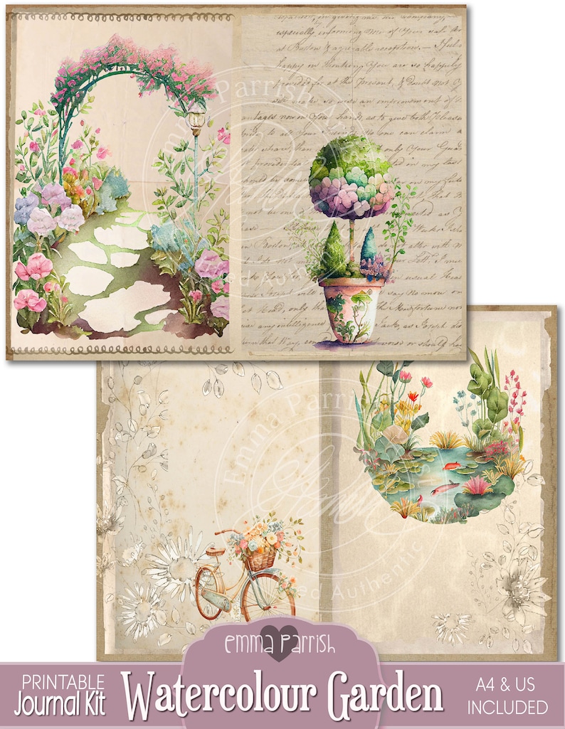 Cottage Garden Junk Journal Kit, Cottagecore Journal Printable Pages ...