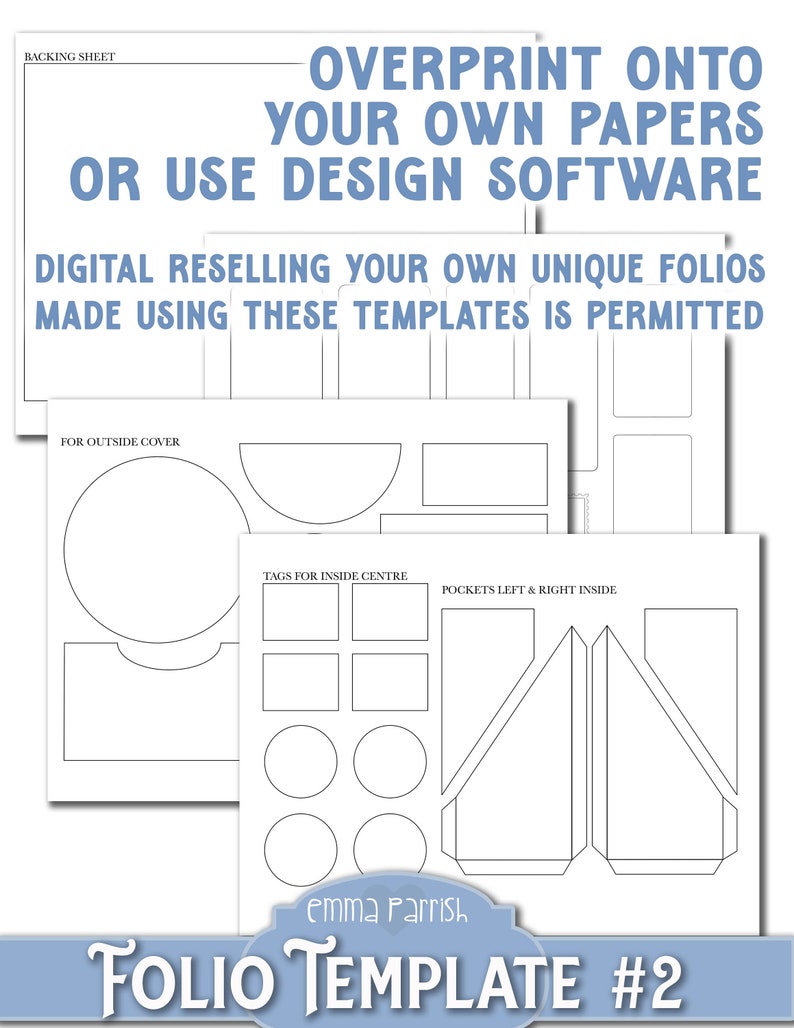 Printable Folio Template #2, Commercial Use, Junk Journal Ephemera ...