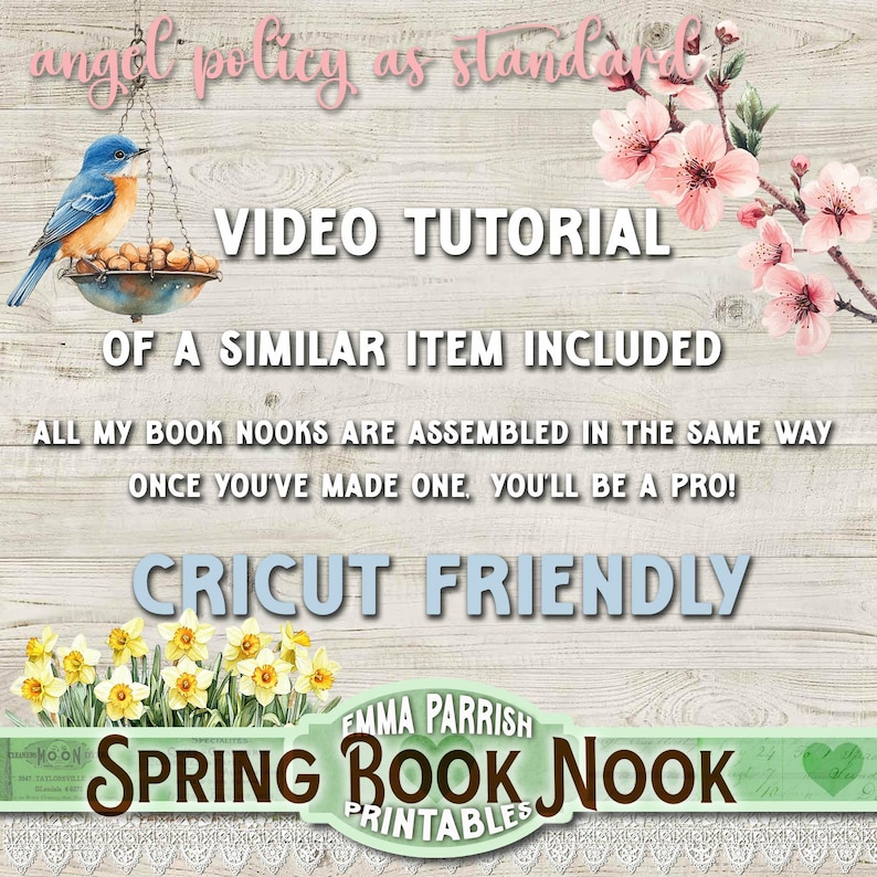 Spring Book Nook Printable Kit - Cricut Friendly 3D DIY Miniature ...