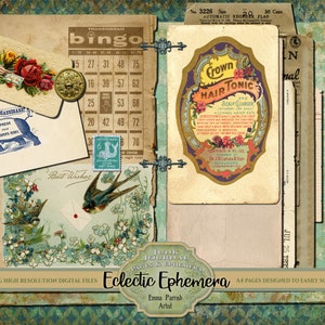 Junk Journal Printable Vintage Ephemera Kit Digital Download - Etsy UK