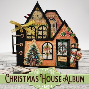 Christmas House Album, Memory Book, Junk Journal Printable, Digital Download, Cricut Tested, Video Tutorial, Victorian Photos, Festive Album