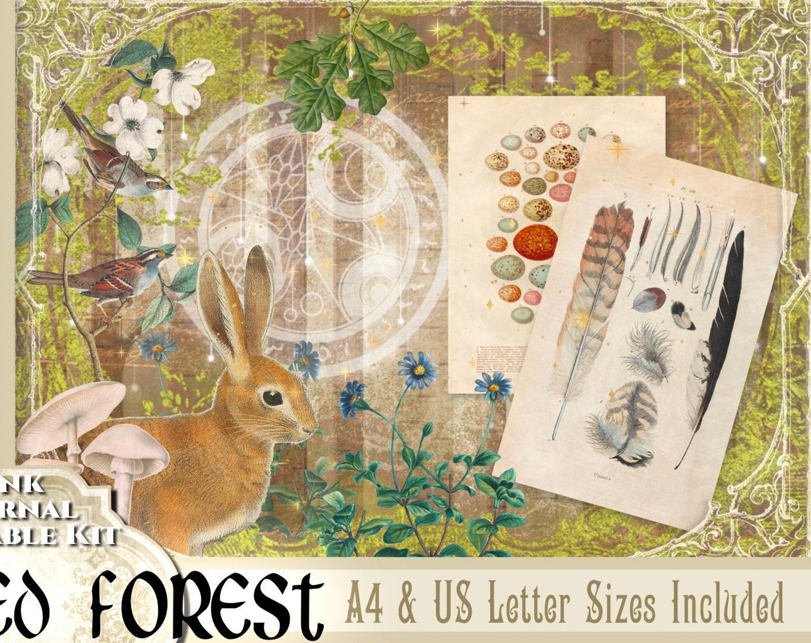 Enchanted Forest Junk Journal Kit, Nature Journal, Woodland Animals ...