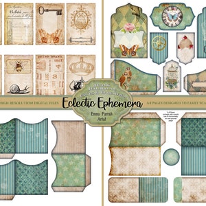Junk Journal Printable Vintage Ephemera Kit Digital Download - Etsy UK
