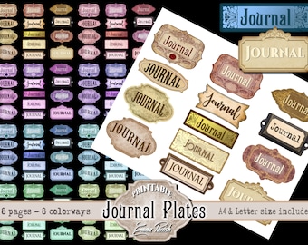 Printable Junk Journal Words Kit, Junk journal Printable Words, Digital Embellishment, Junk Journal Cover Words, Collage Download