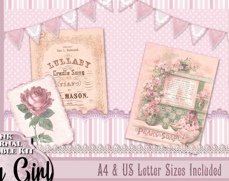 Baby Girl Junk Journal Printable Digital Download Kit New Etsy