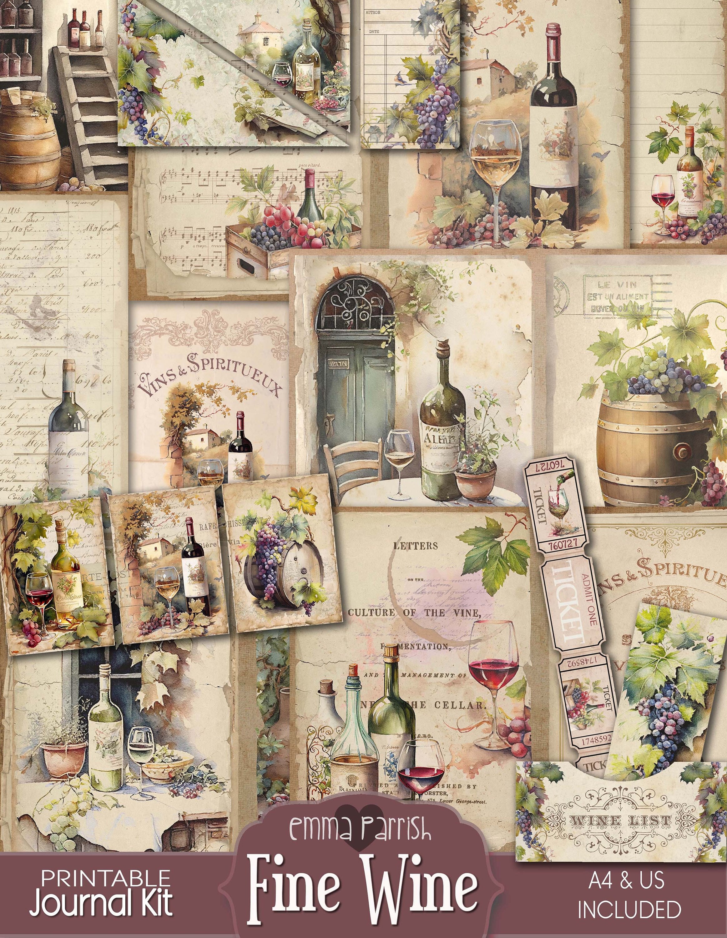 Grape Wine Pattern - Etsy, image size:2325x3000