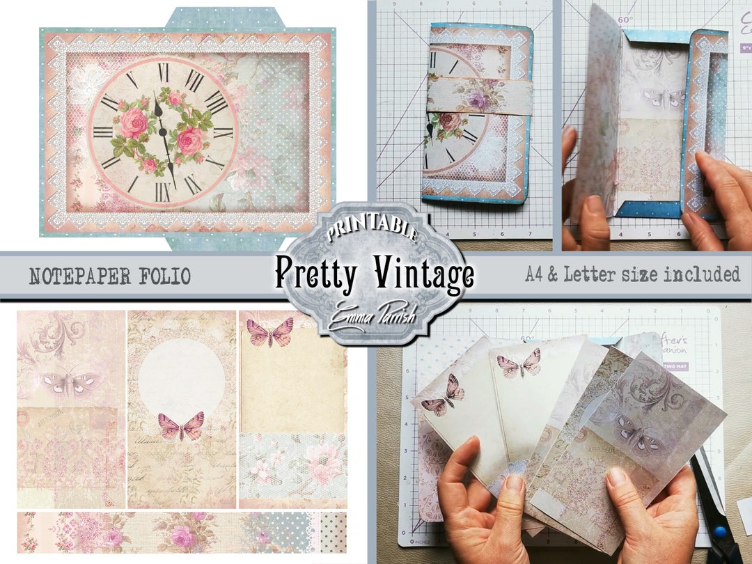 Pretty Vintage Junk Journal Printable File Folio Folder, Printable ...