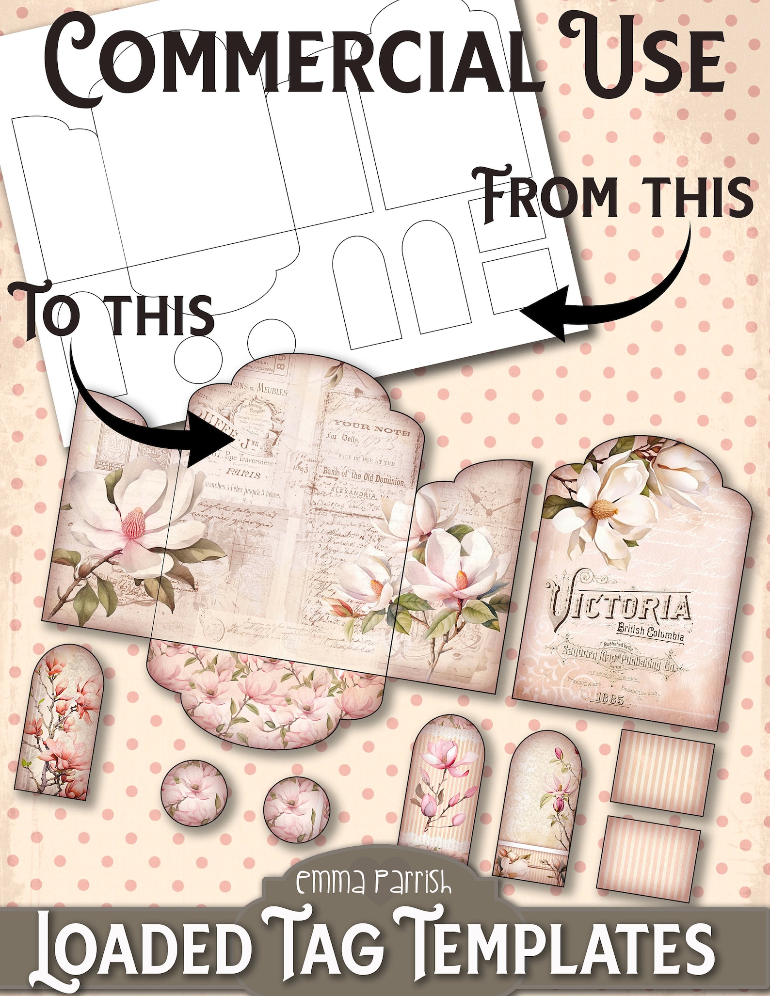 Loaded Tag Insert Printable Loaded Tag Template Bundle, Commercial Use, PNG, JPEG, Cricut ...