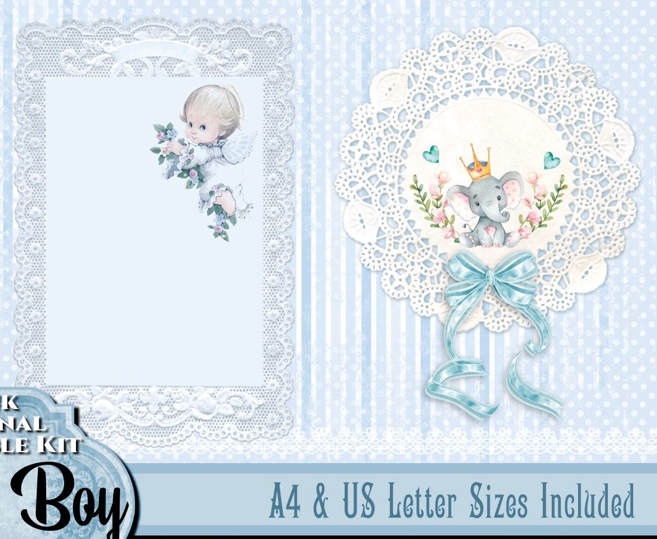 Baby Boy Junk Journal Printable Digital Download Kit New Baby Etsy