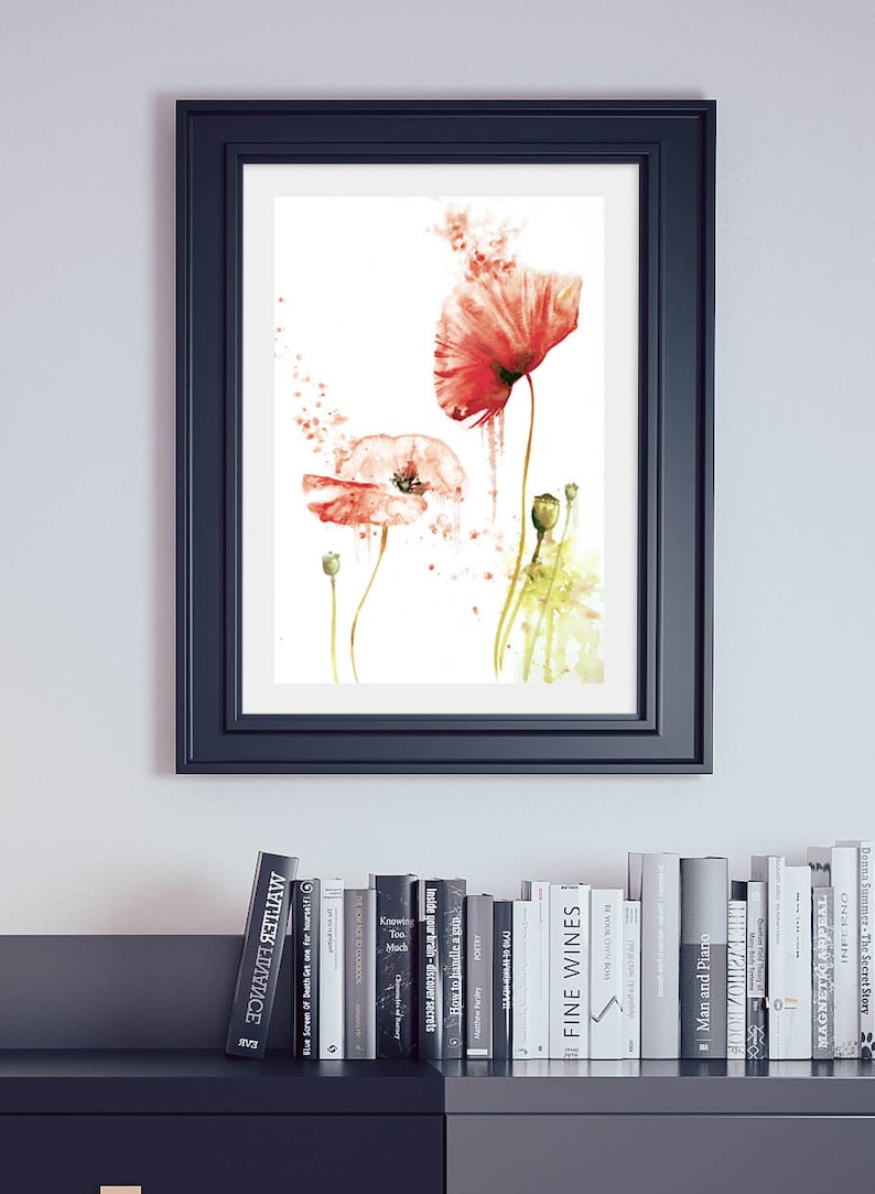 Poppy Study Open Edition Print from an original watercolour painting by Emma Parrish