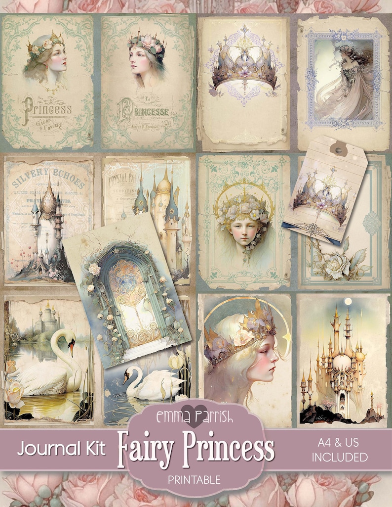 Fairy Princess Junk Journal Kit Printable, Vintage, Fantasy, Fairies ...
