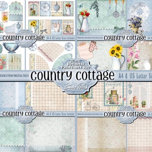 Cottagecore Printable Junk Journal Kit, Cottagecore Decor, Country Cottage Digital Print, Rustic Scrapbook Download, Cottagecore Stickers
